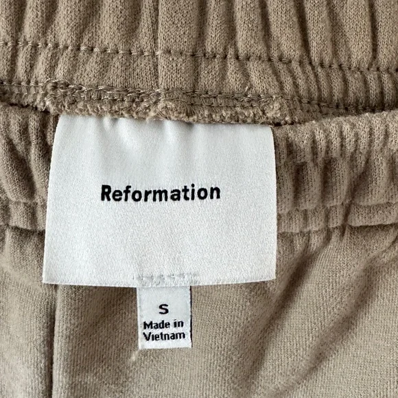 Reformation Kira Wide Leg Sweatpants Taupe - Picture 6 of 12
